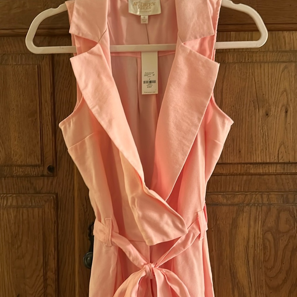 Pink Sleeveless Wrap jumpsuit NWT sz S